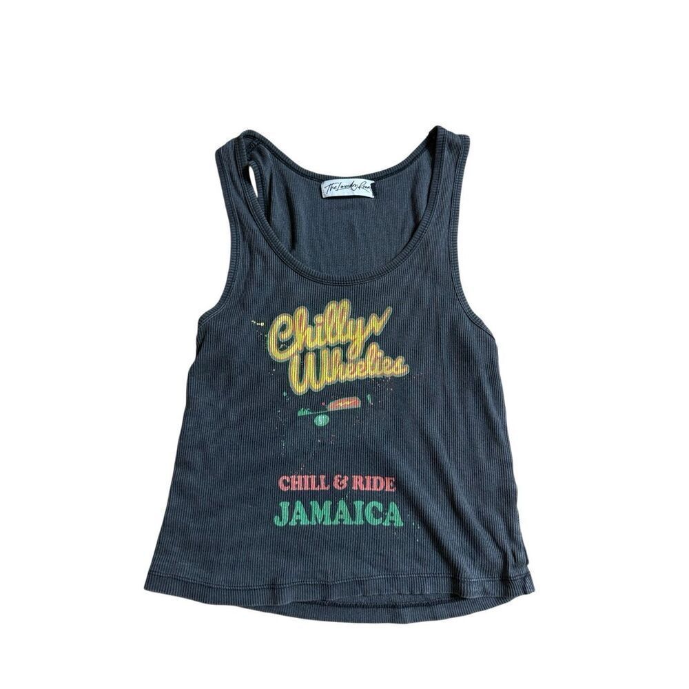 The Laundry Room Gray Chilly Wheelies Jamaica Ribbed Tank Medium
